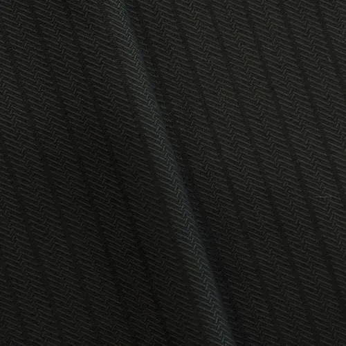 1 3/8 YD PC-Deep Gray/Black Wool Blind Stripe Twill Suiting Fabric