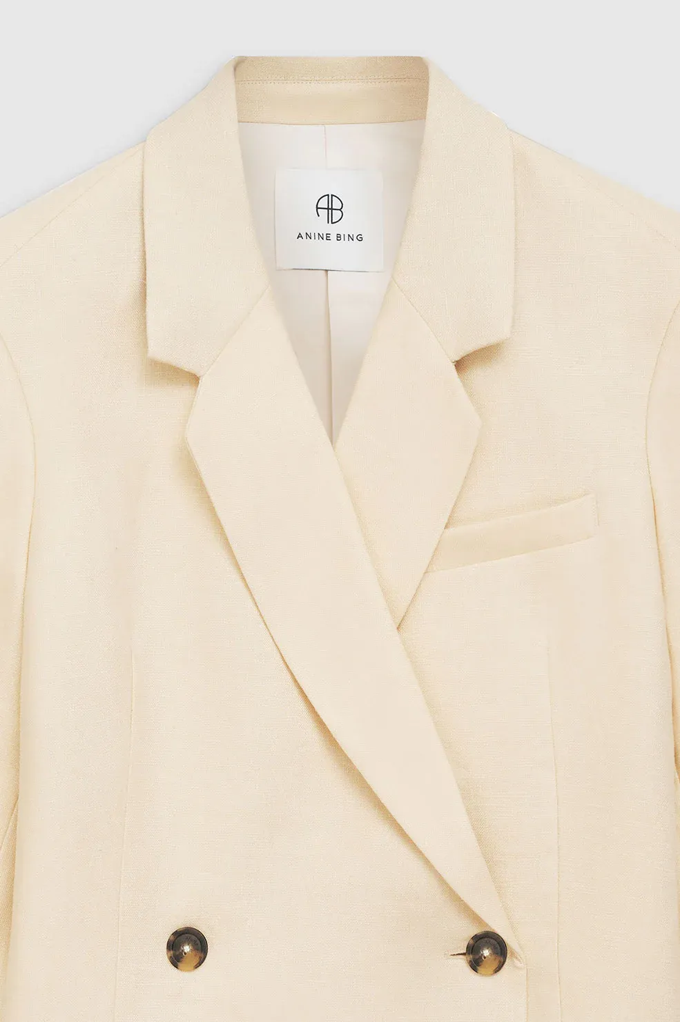 Anine Bing - Kaia Blazer in Light Yellow Linen