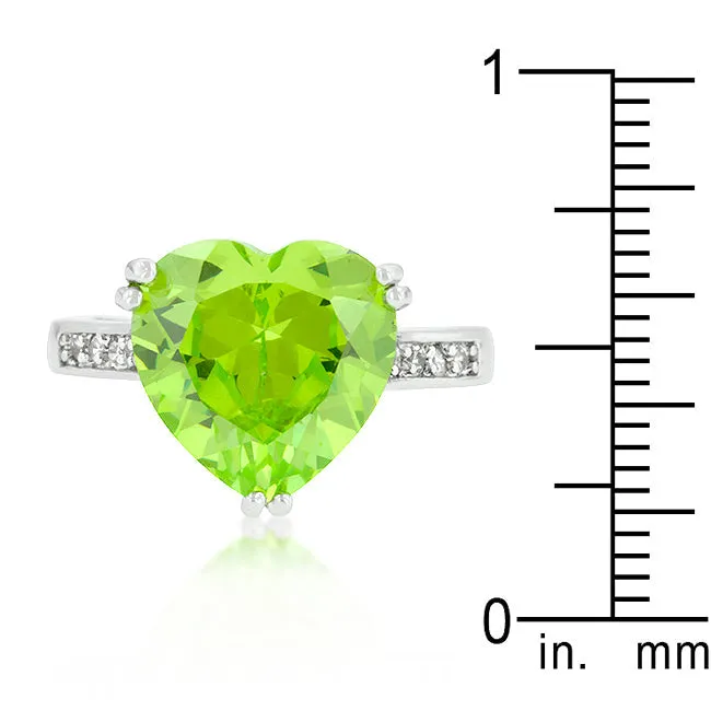 Apple Green Heart Ring