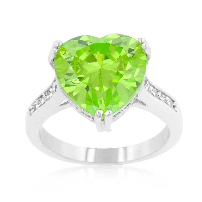 Apple Green Heart Ring