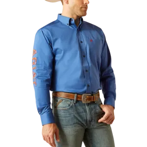 Ariat Men's Team Logo Classic Fit Bright Cobalt Shirt