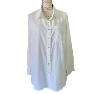 Bloomchic Plus Size White Long Sleeve Collared Shirt Size 18/20