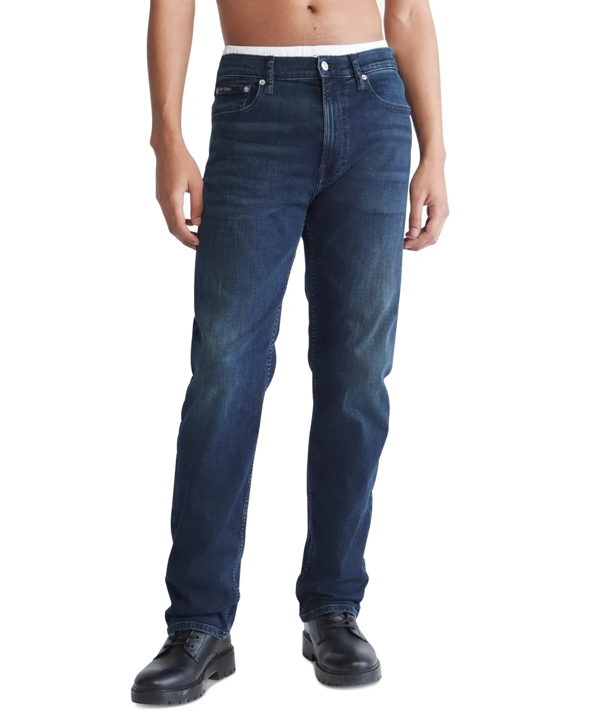 Calvin Klein Men's Standard Straight-Fit Stretch Jeans