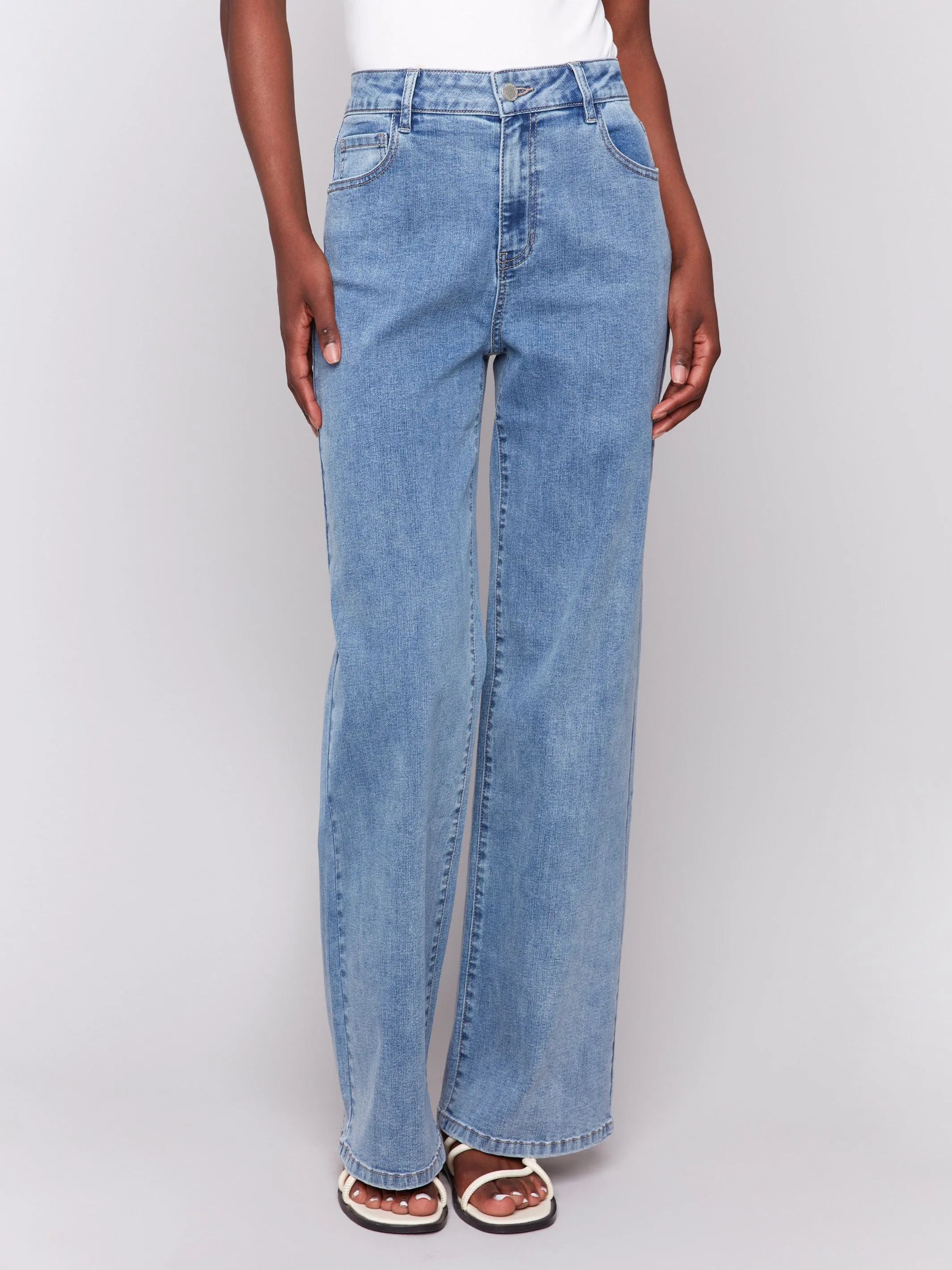 Chloe Wide Leg Jeans - Light Blue