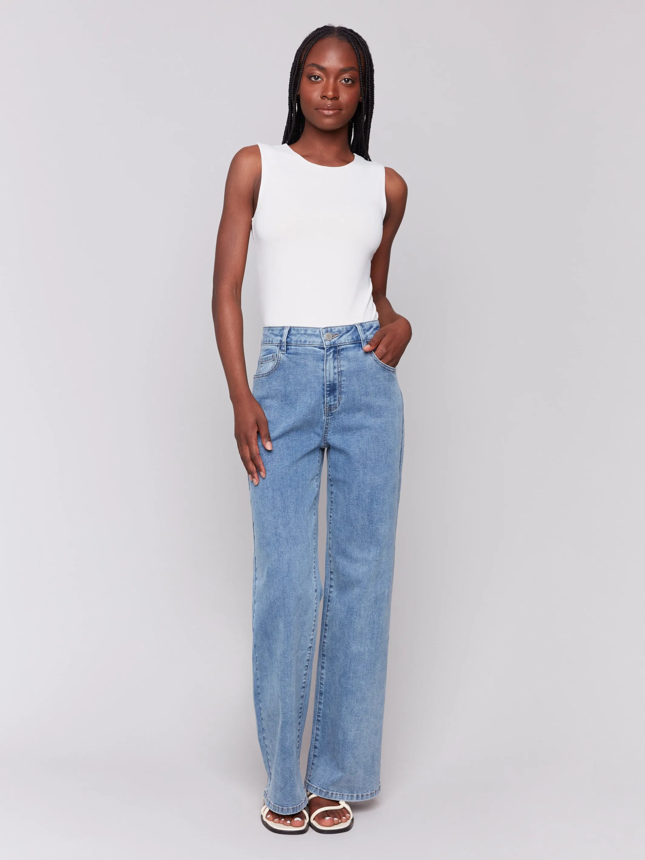 Chloe Wide Leg Jeans - Light Blue