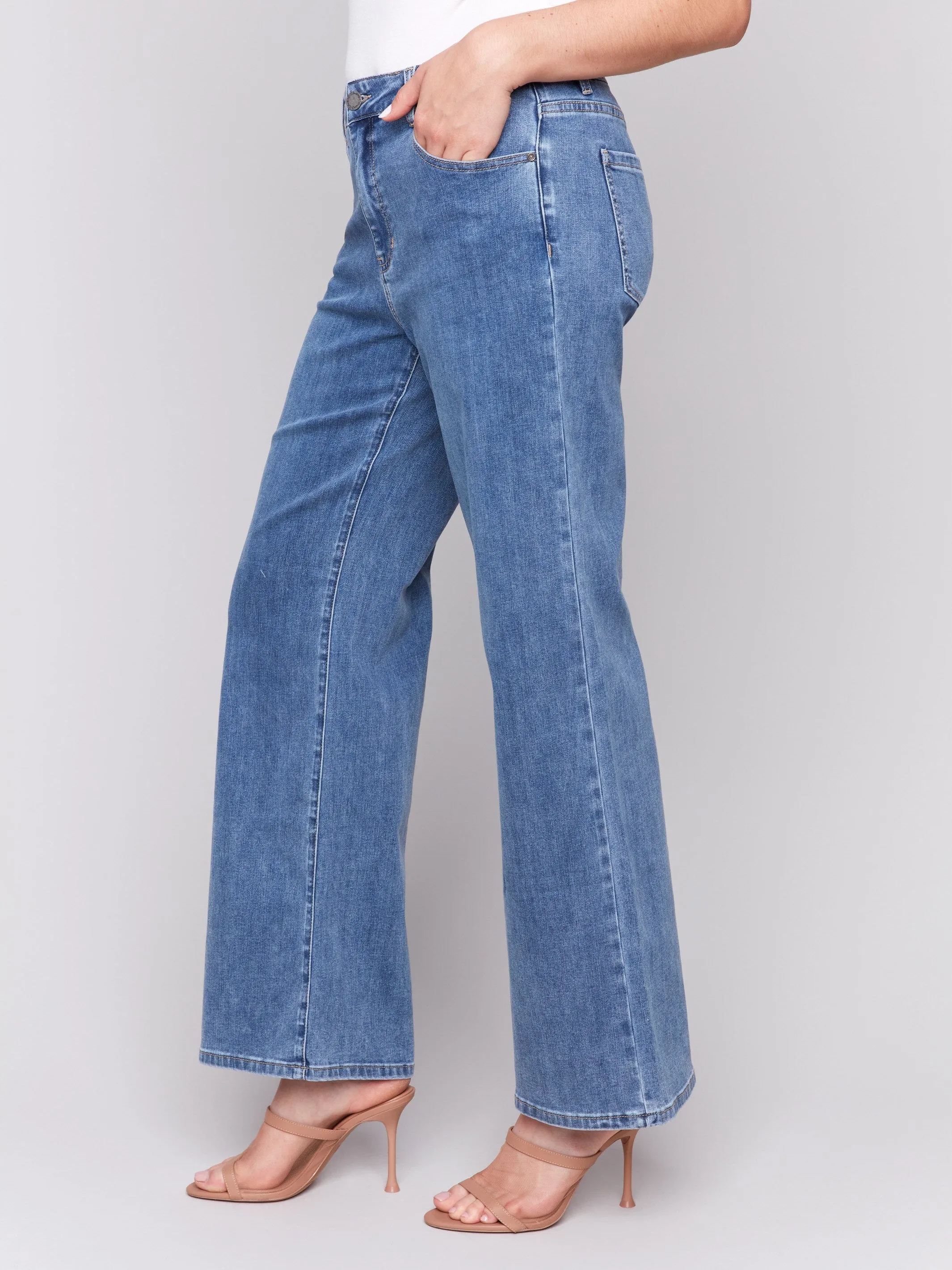 Chloe Wide Leg Jeans - Medium Blue