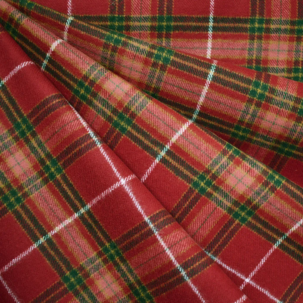 Cozy Cotton Flannel Tonal Holiday Tartan Plaid Cranberry