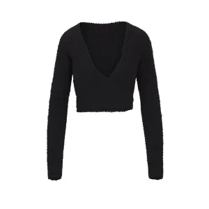 COZY KNIT WRAP TOP | ONYX