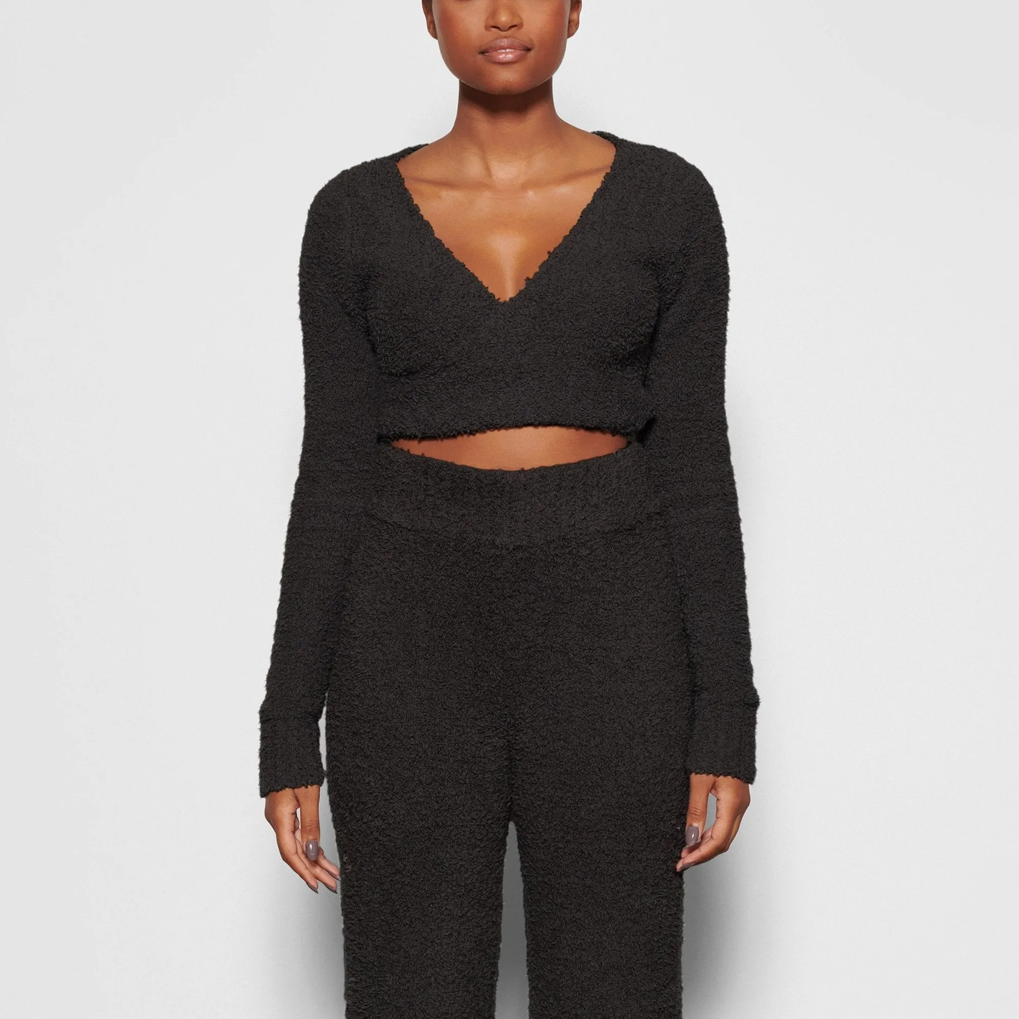 COZY KNIT WRAP TOP | ONYX