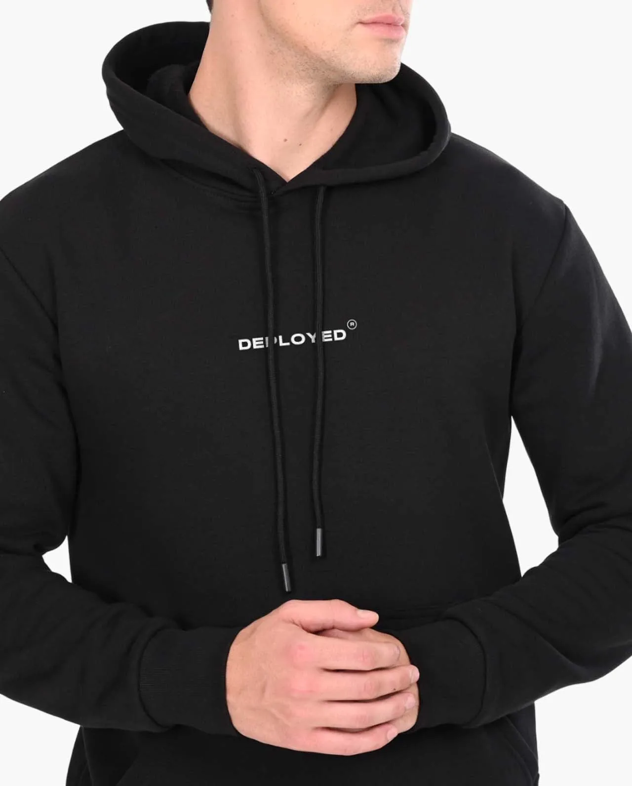 Deployed Organic Black Snow Soft Premium Hoodie