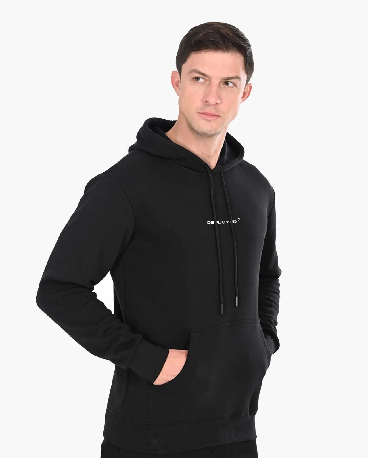 Deployed Organic Black Snow Soft Premium Hoodie