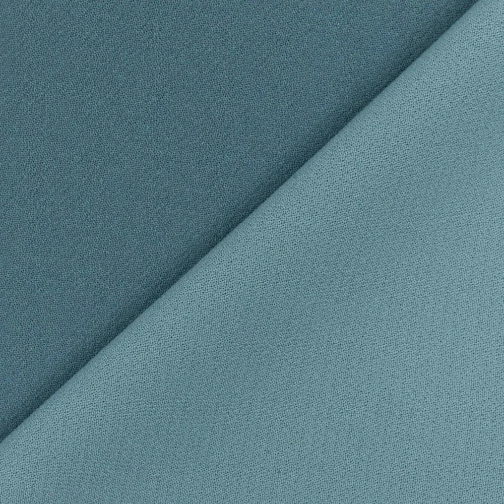 Dusk Blue Texture Polyester Double Weave Crepe Momie Woven Fabric