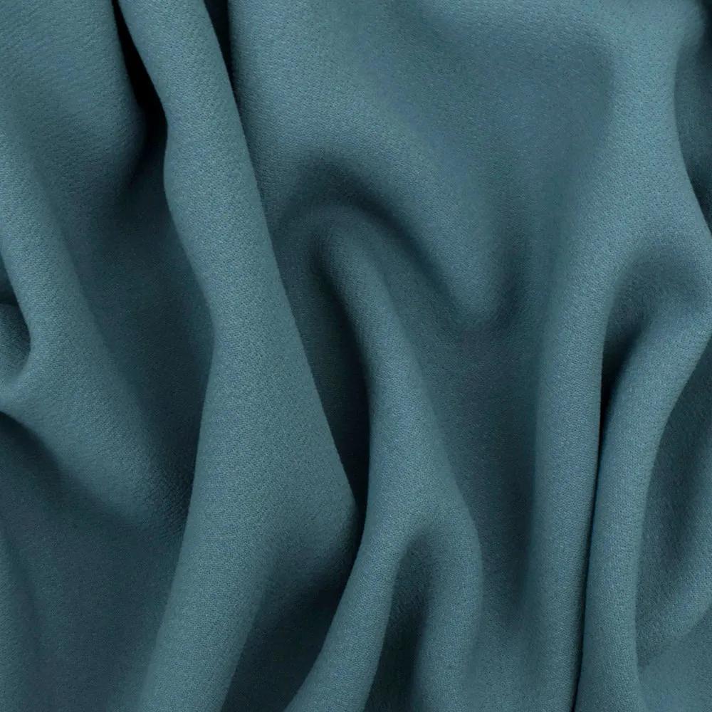 Dusk Blue Texture Polyester Double Weave Crepe Momie Woven Fabric