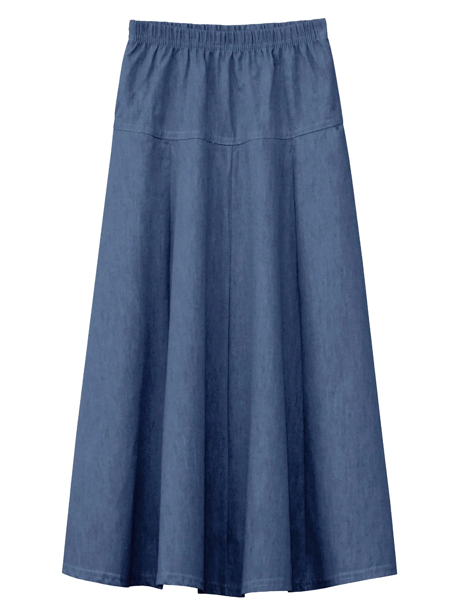 Girl's Ultra Soft Lightweight Denim Fit and Flare A-Line Maxi Skirt 4 to 18 years old