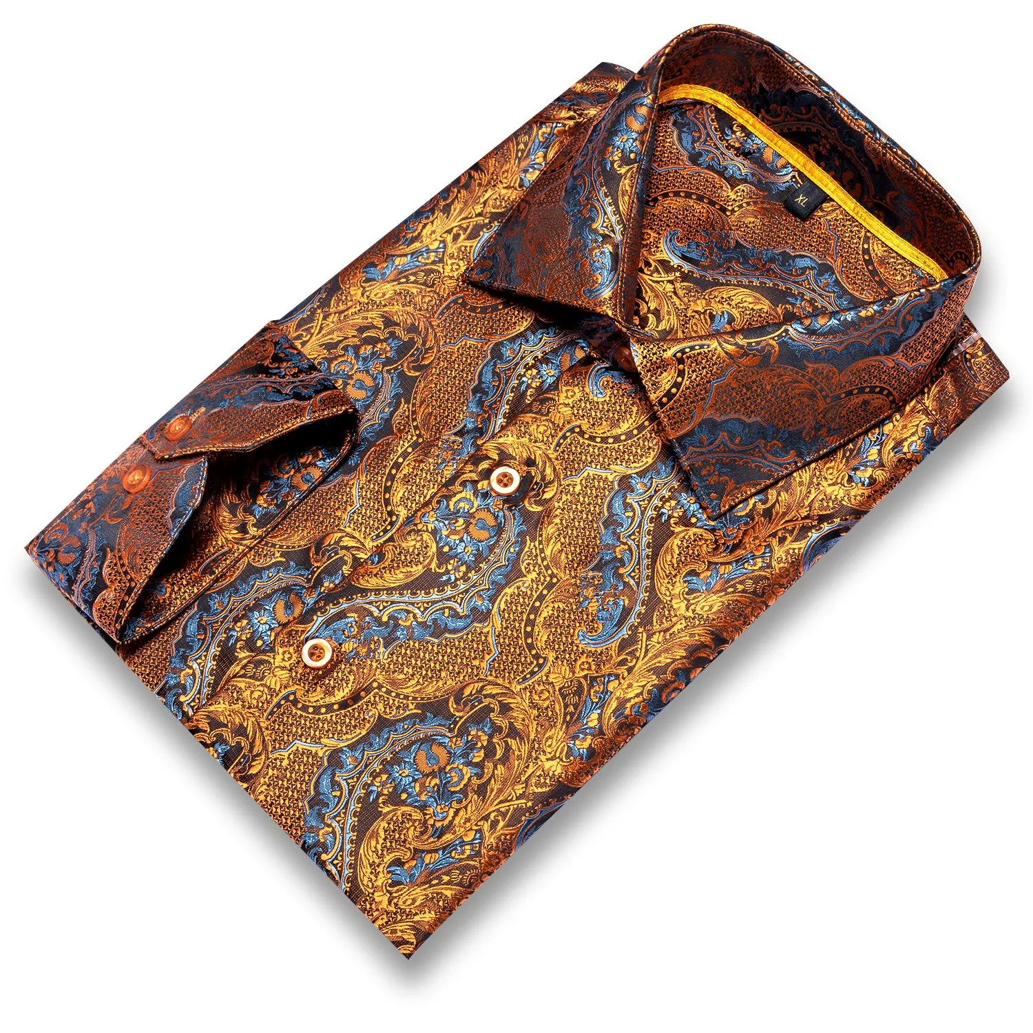 Gold Brown Paisley Shirt