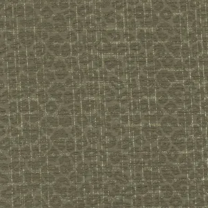 Green-Silver Crinkle Leopard Metallic Plaid Stretch Double Knit Fabric