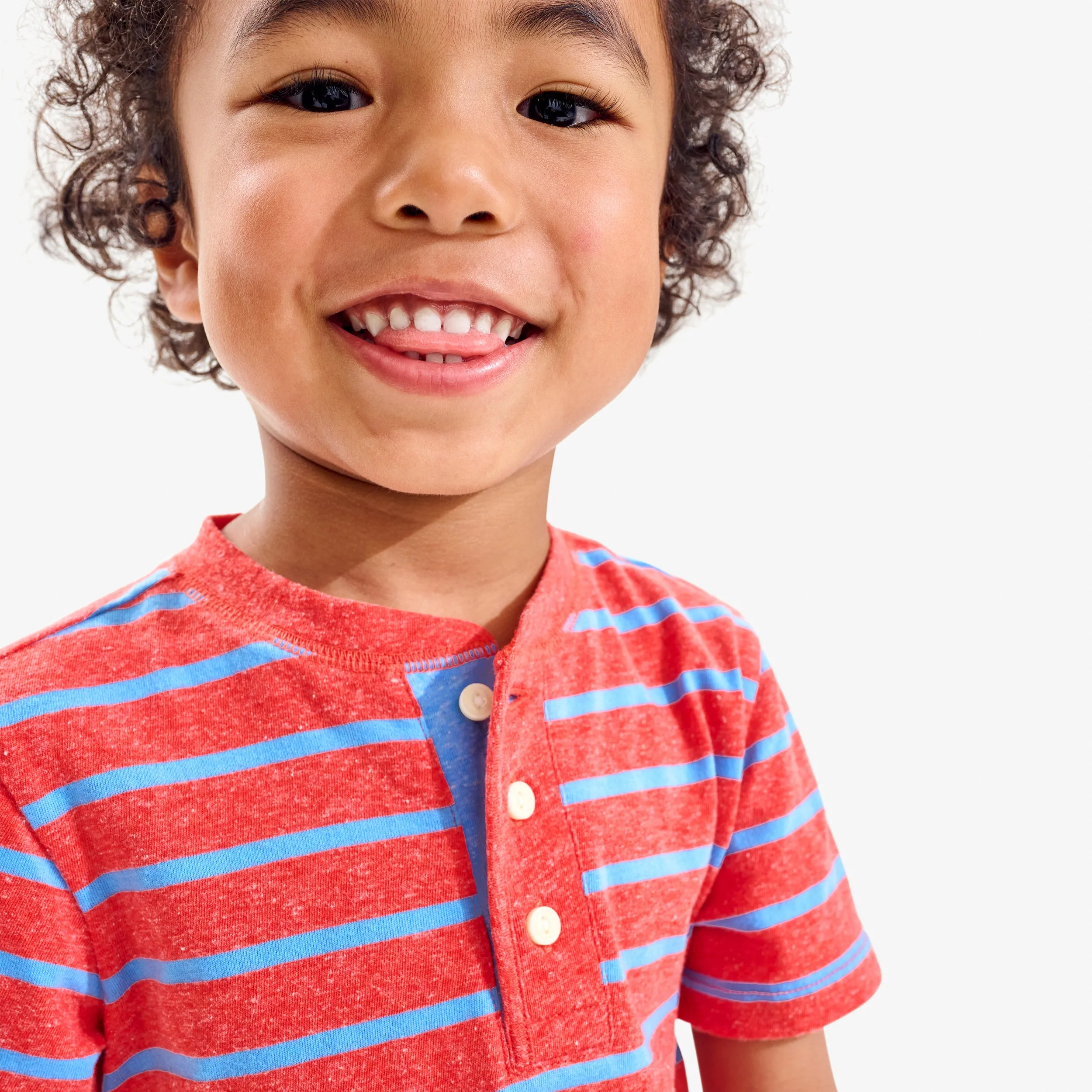 Heathered henley tee in stripe