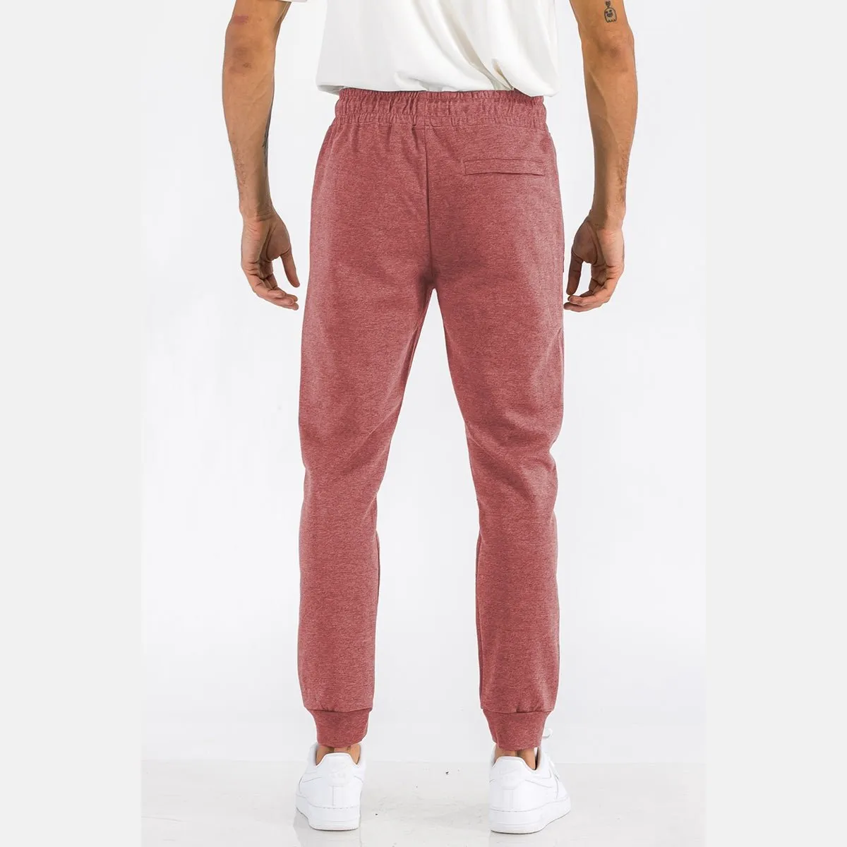 Heathered Red Cotton Sweatpants