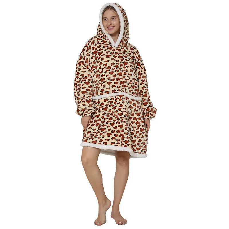 Hoodies Blankets Thickened Double-Layer Lazy Clothes Wearable Blanket Super Soft Pajamas