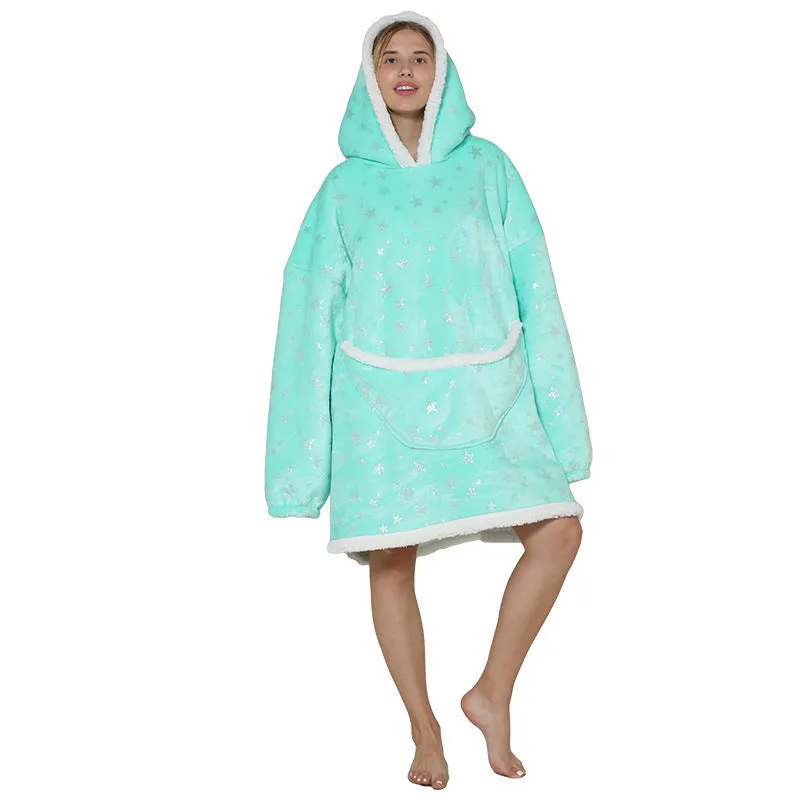 Hoodies Blankets Thickened Double-Layer Lazy Clothes Wearable Blanket Super Soft Pajamas