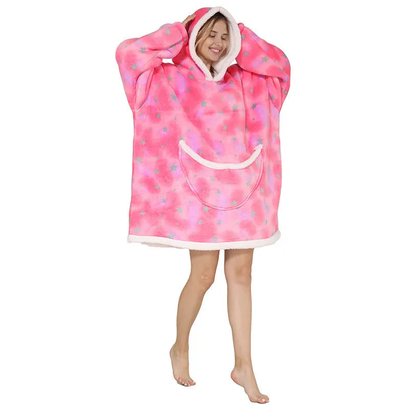 Hoodies Blankets Thickened Double-Layer Lazy Clothes Wearable Blanket Super Soft Pajamas