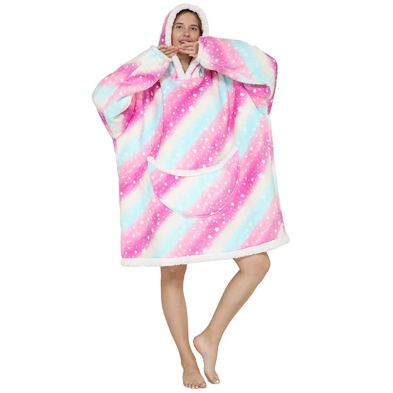 Hoodies Blankets Thickened Double-Layer Lazy Clothes Wearable Blanket Super Soft Pajamas