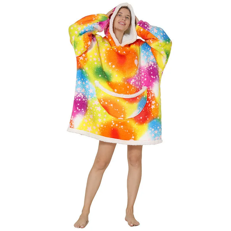 Hoodies Blankets Thickened Double-Layer Lazy Clothes Wearable Blanket Super Soft Pajamas