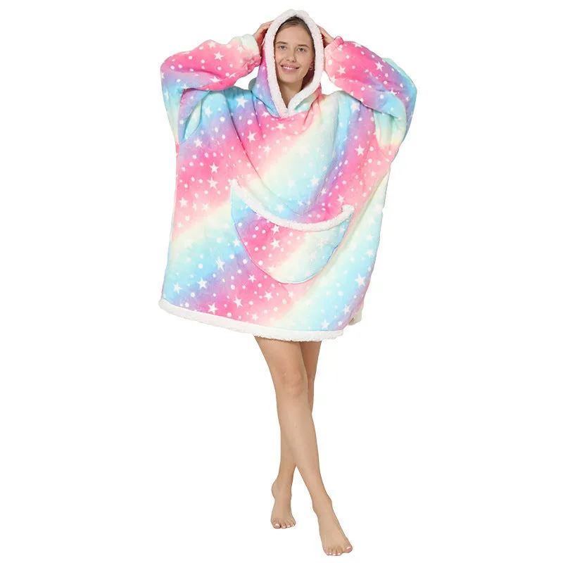 Hoodies Blankets Thickened Double-Layer Lazy Clothes Wearable Blanket Super Soft Pajamas