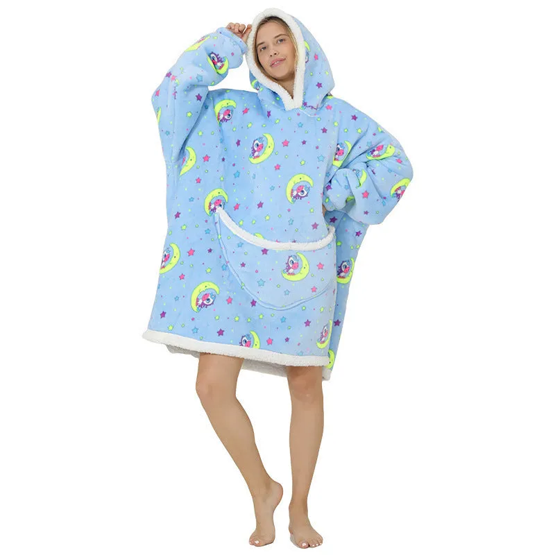 Hoodies Blankets Thickened Double-Layer Lazy Clothes Wearable Blanket Super Soft Pajamas