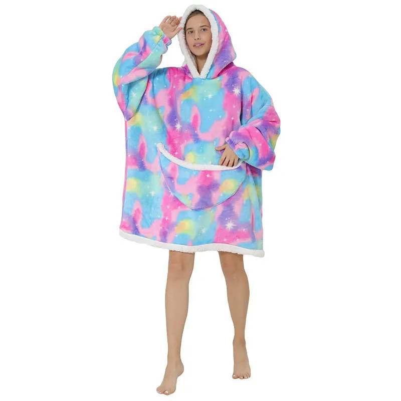 Hoodies Blankets Thickened Double-Layer Lazy Clothes Wearable Blanket Super Soft Pajamas