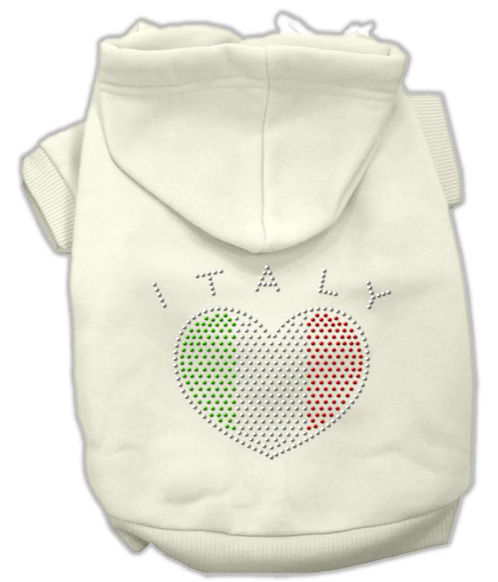 Italian Rhinestone Hoodies Cream L (14)