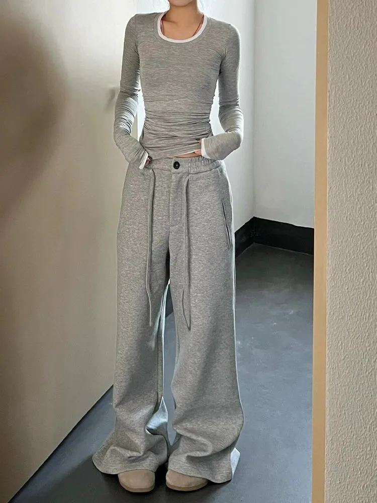 Jayden Velvet Wide-Leg Sweatpants