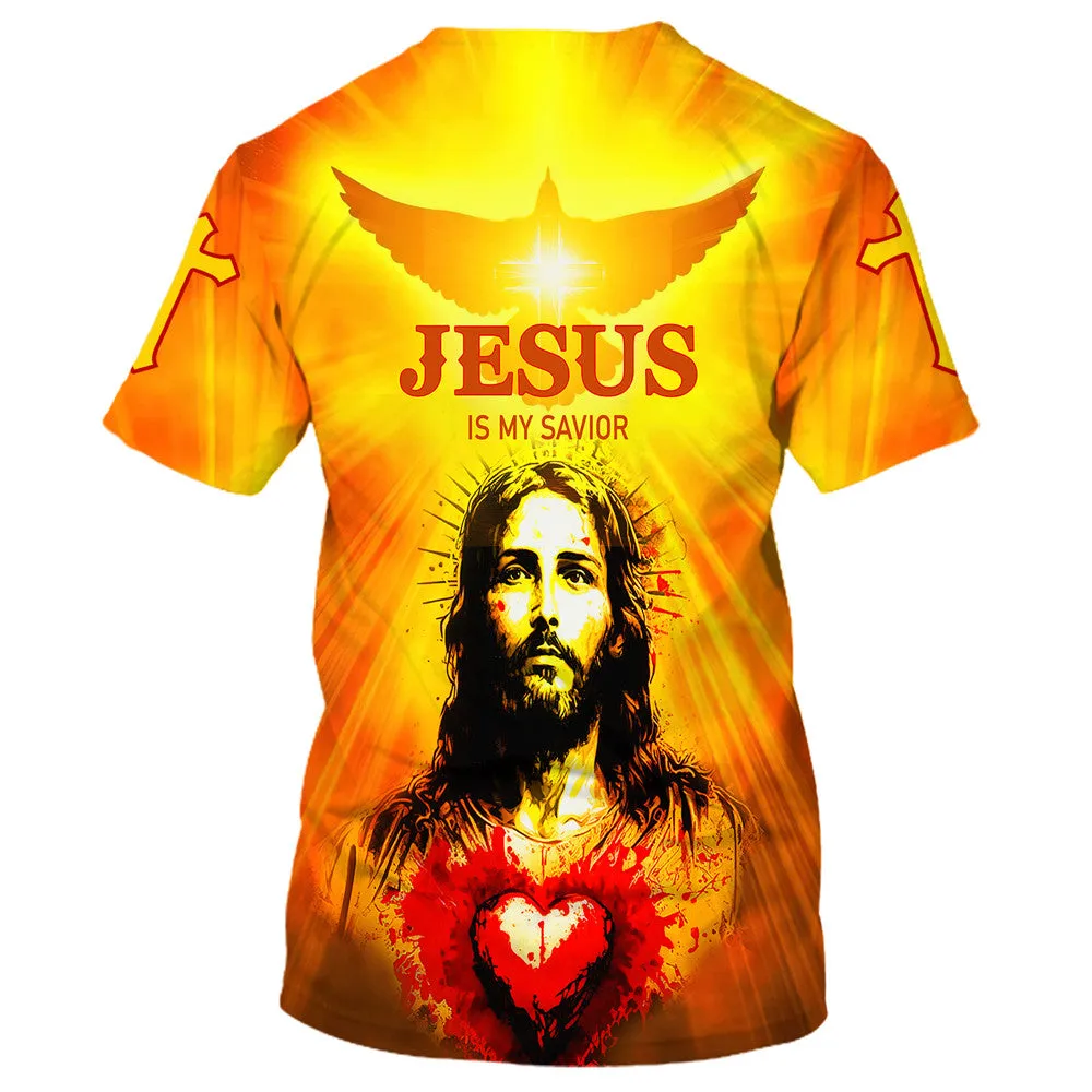 Jesus Is My Savior Heart 3d All Over Print Shirt - Christian 3d Shirts For Men Women