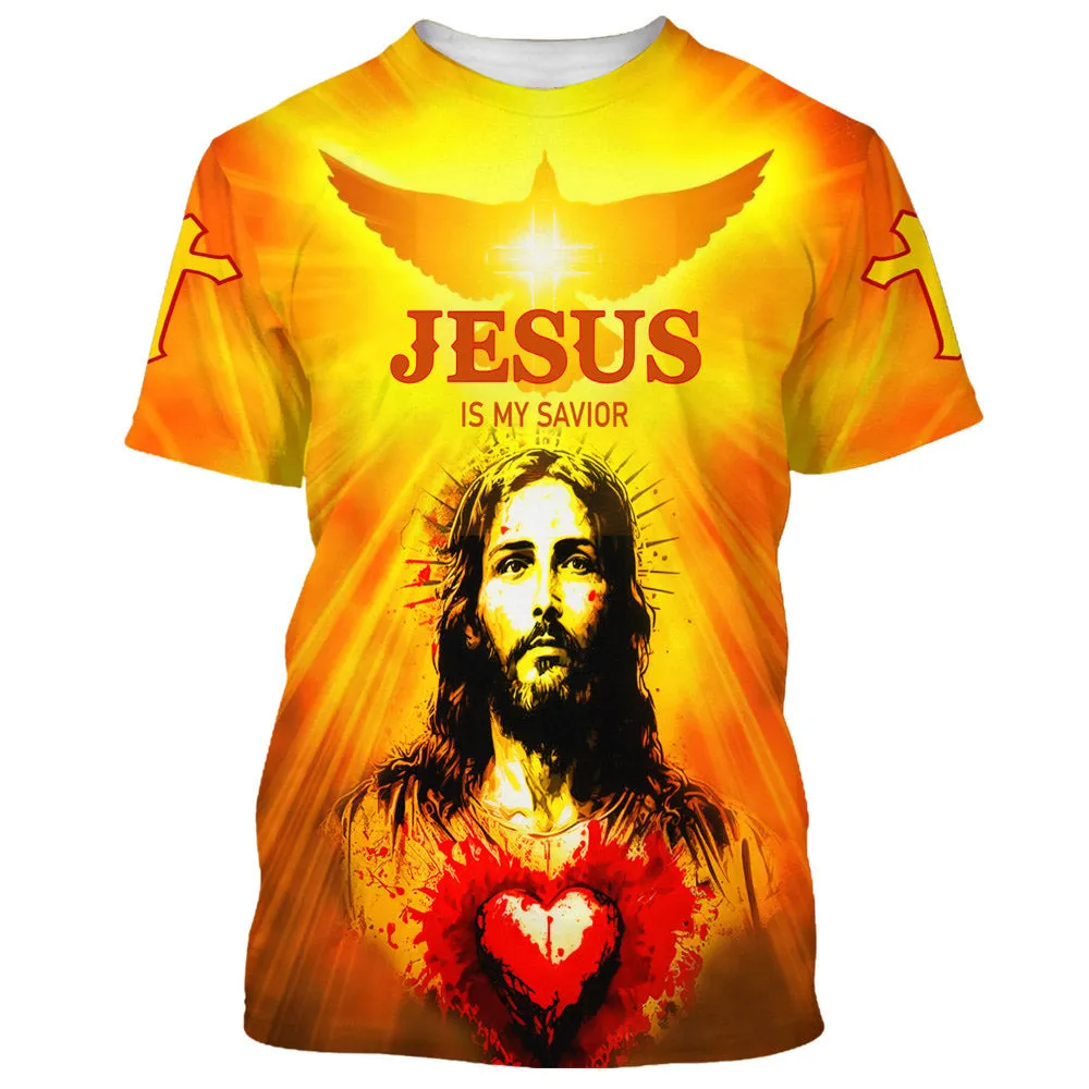 Jesus Is My Savior Heart 3d All Over Print Shirt - Christian 3d Shirts For Men Women