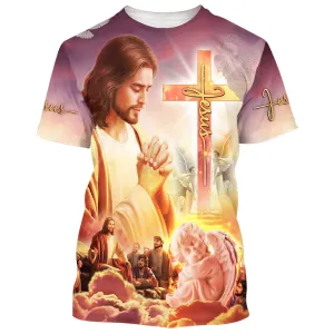 Jesus Pray 3d All Over Print Shirt - Christian 3d Shirts For Men Women