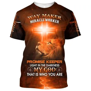 Jesus Way Maker Miracle Worker Promise Keeper Light 3d All Over Print Shirt - Christian 3d Shirts For Men Women