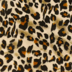 Light Beige-Black-Multi Cheetah Print Stretch Polyester Velvet Knit Fabric