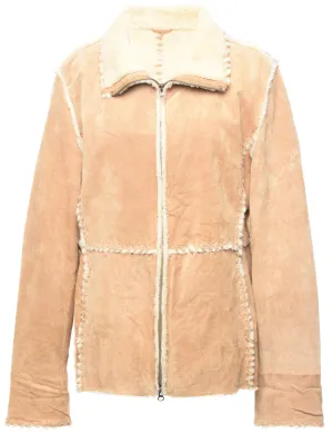 Light Brown Faux Shearling Suede Jacket - XL