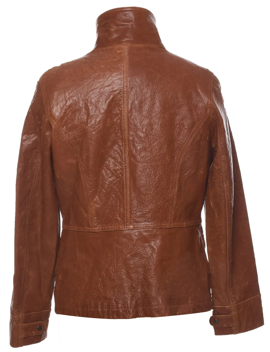 Light Brown Leather Jacket - L