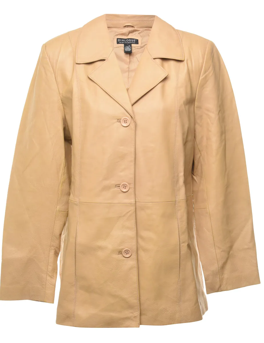 Light Brown Leather Jacket - M