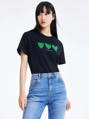 LILY Playful Heart Cotton T-Shirt