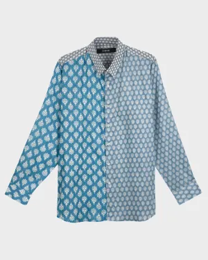 LUO II SHIRT IN BLUE, FADED BLUE AND GREY