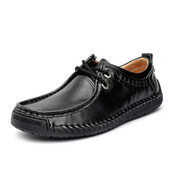 MEN'S SOFT-SOLED LACE-UP LEATHER SHOES