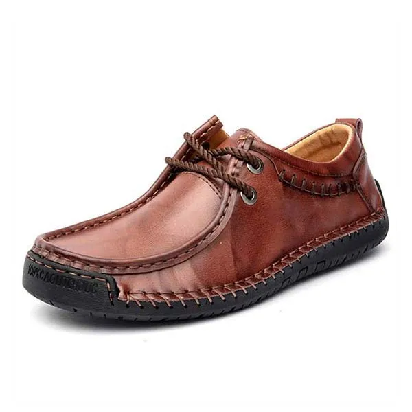 MEN'S SOFT-SOLED LACE-UP LEATHER SHOES