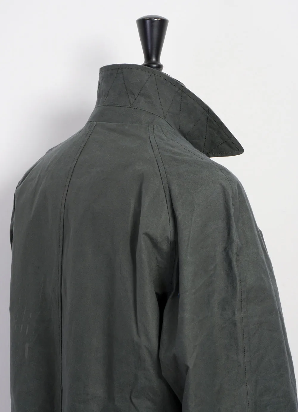 MORTEN | Long Windbreaker Coat | Dark Sage