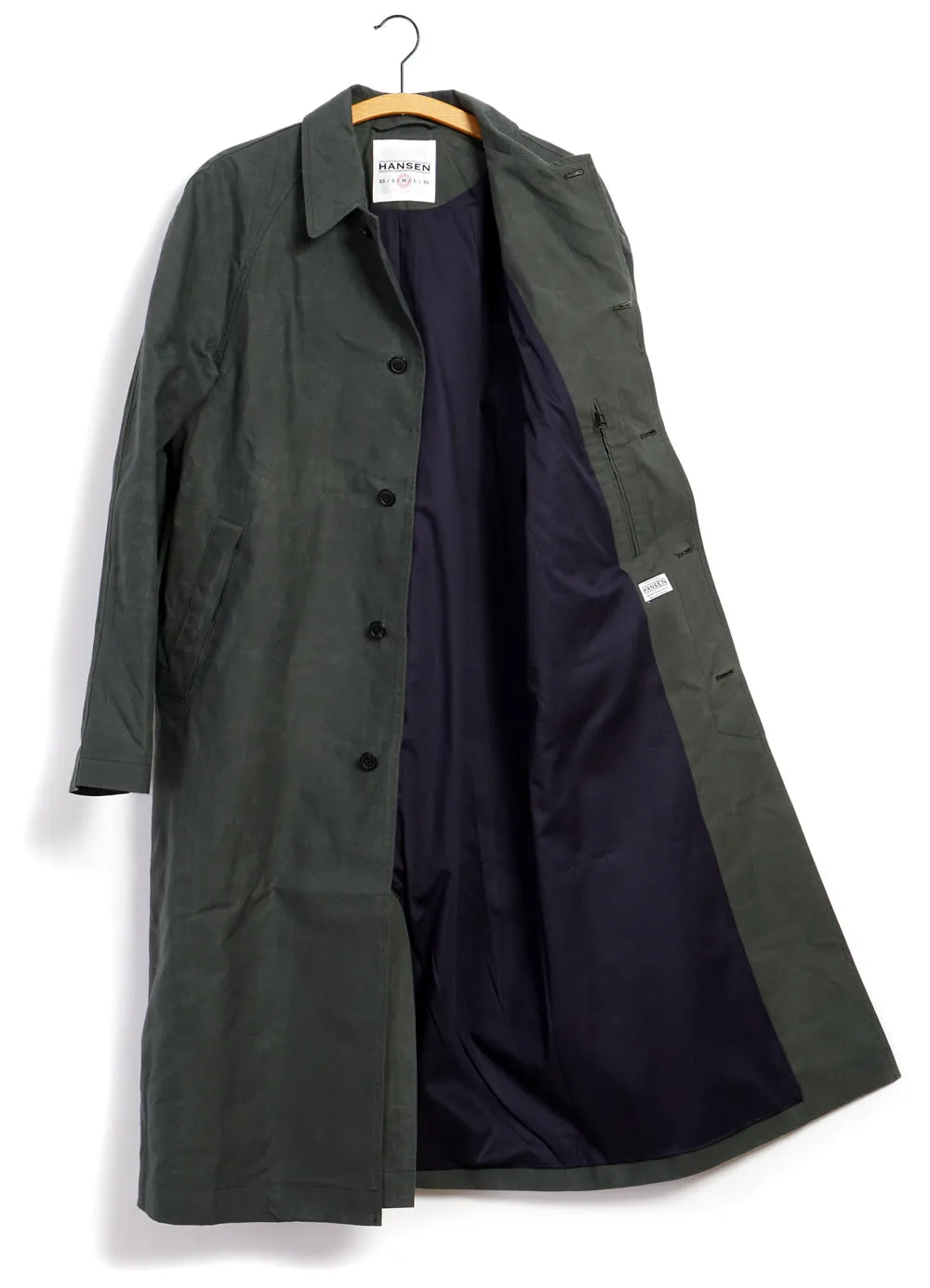 MORTEN | Long Windbreaker Coat | Dark Sage