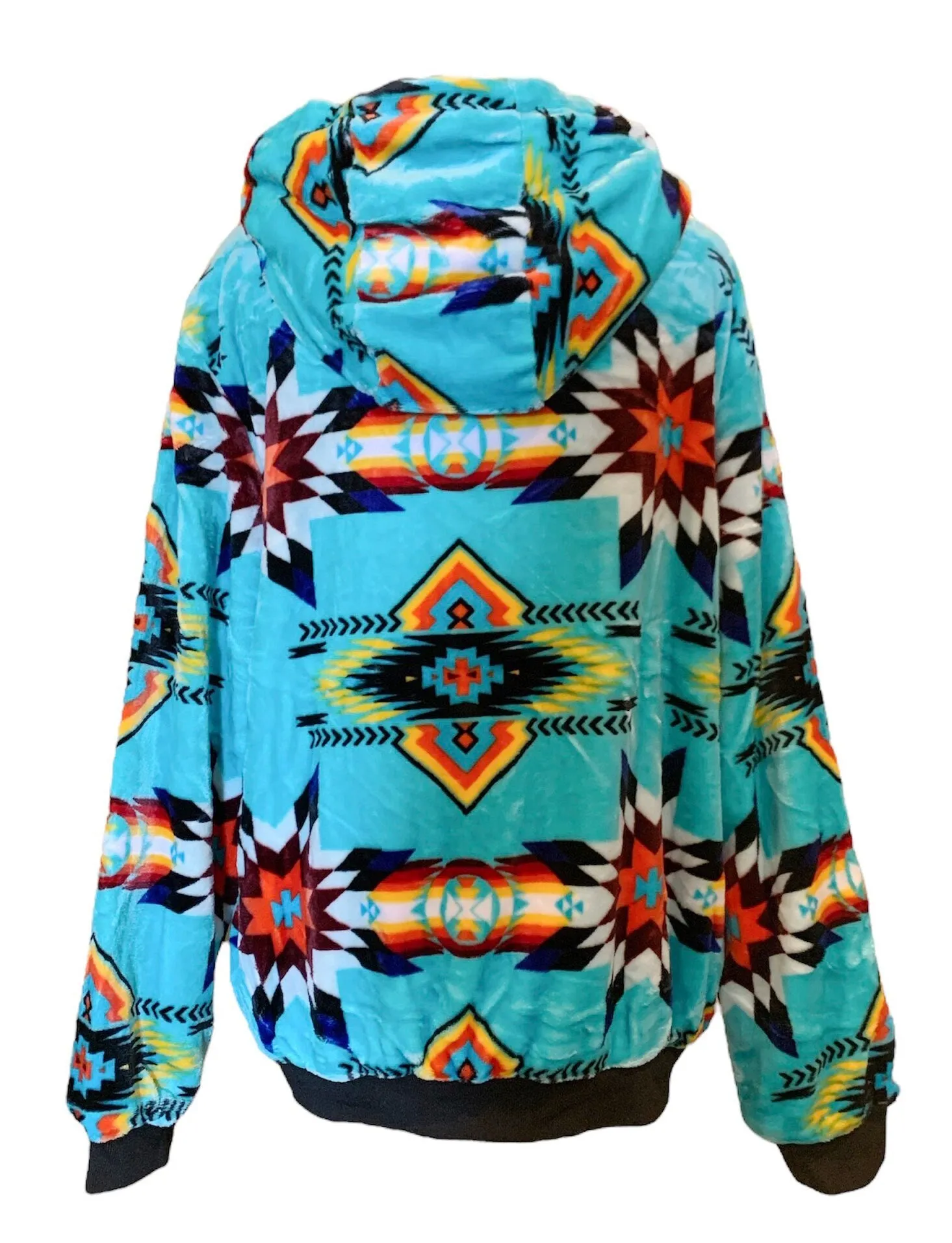 Native American Style Design Super Soft Sherpa Zip-up Adult Jacket