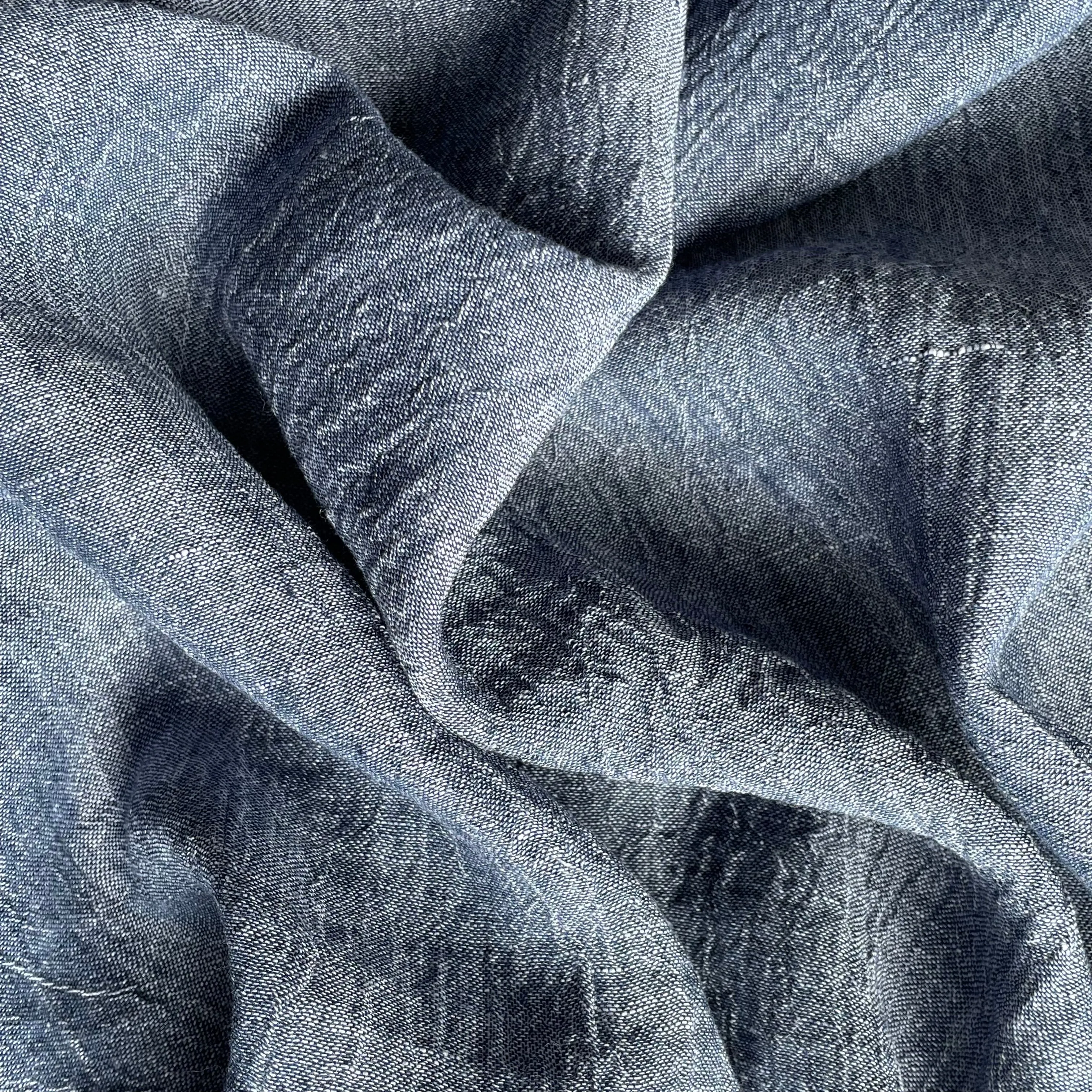 Navy Crush - Crinkle Linen