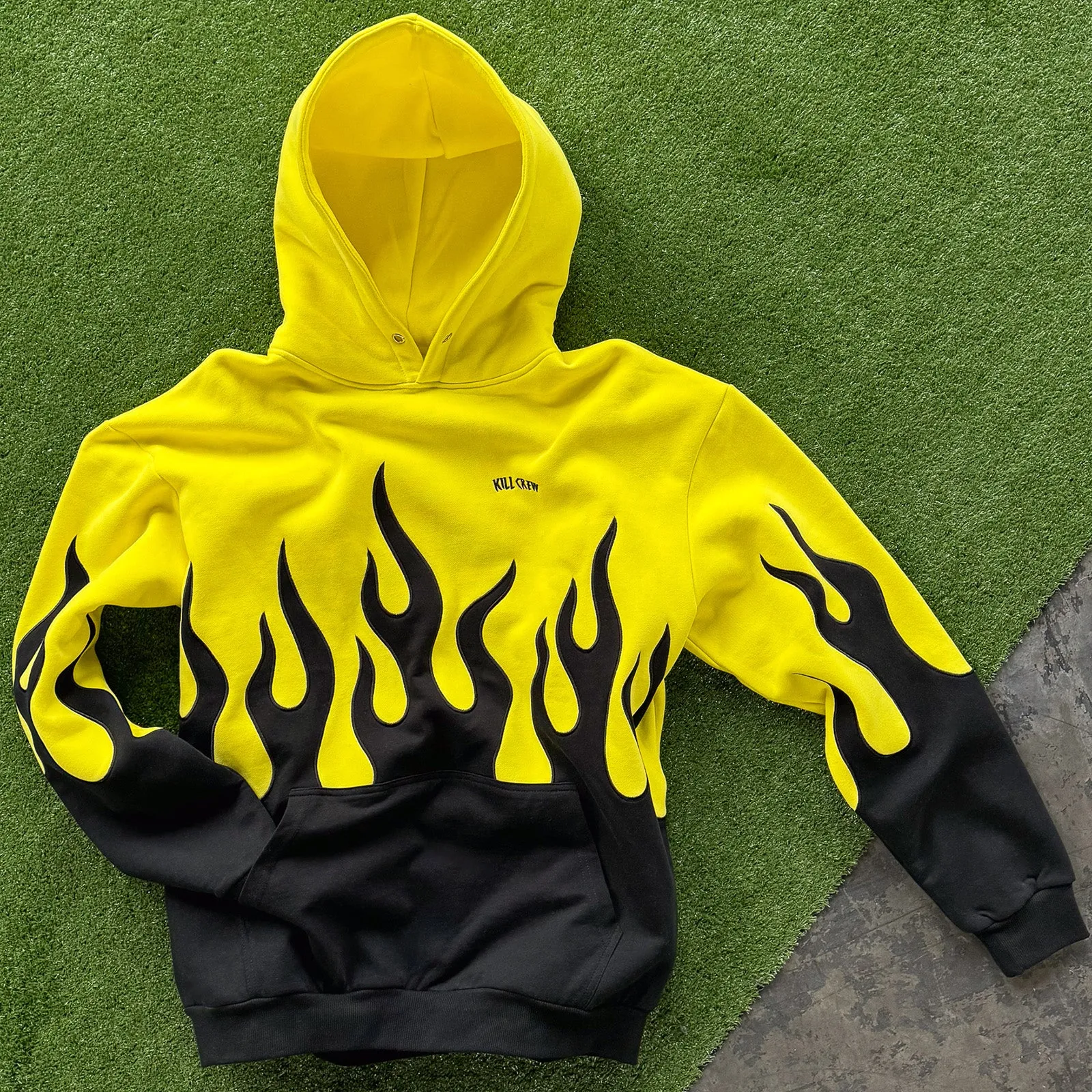 OVERSIZED PREMIUM HEATER HOODIE - YELLOW / BLACK