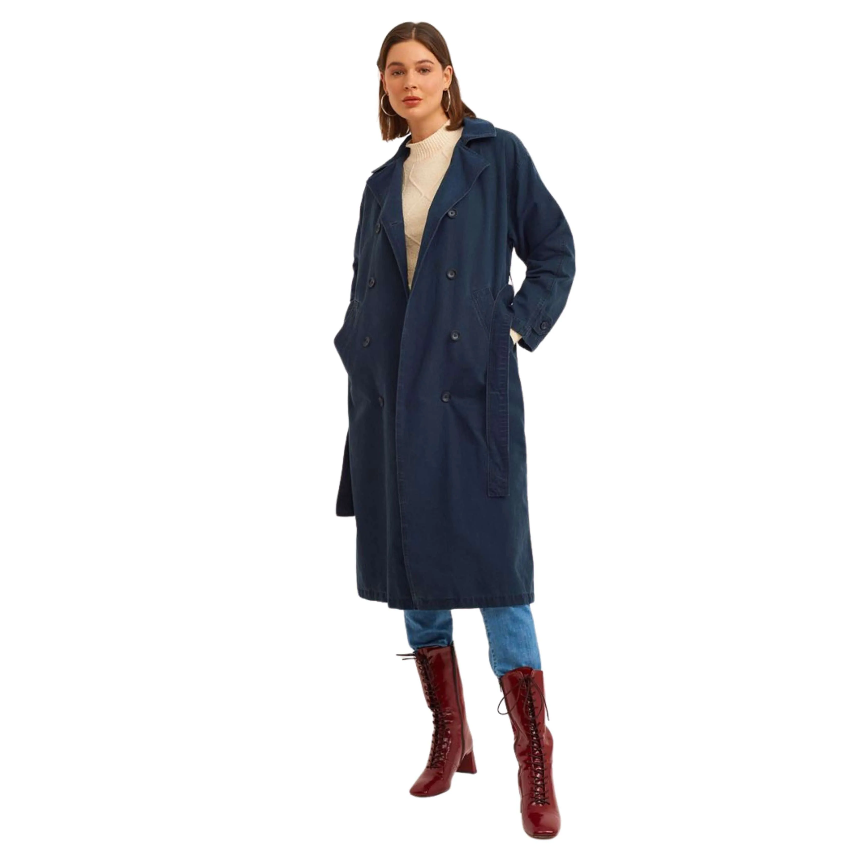 OXXO -  Belted Oversize Trench Coat